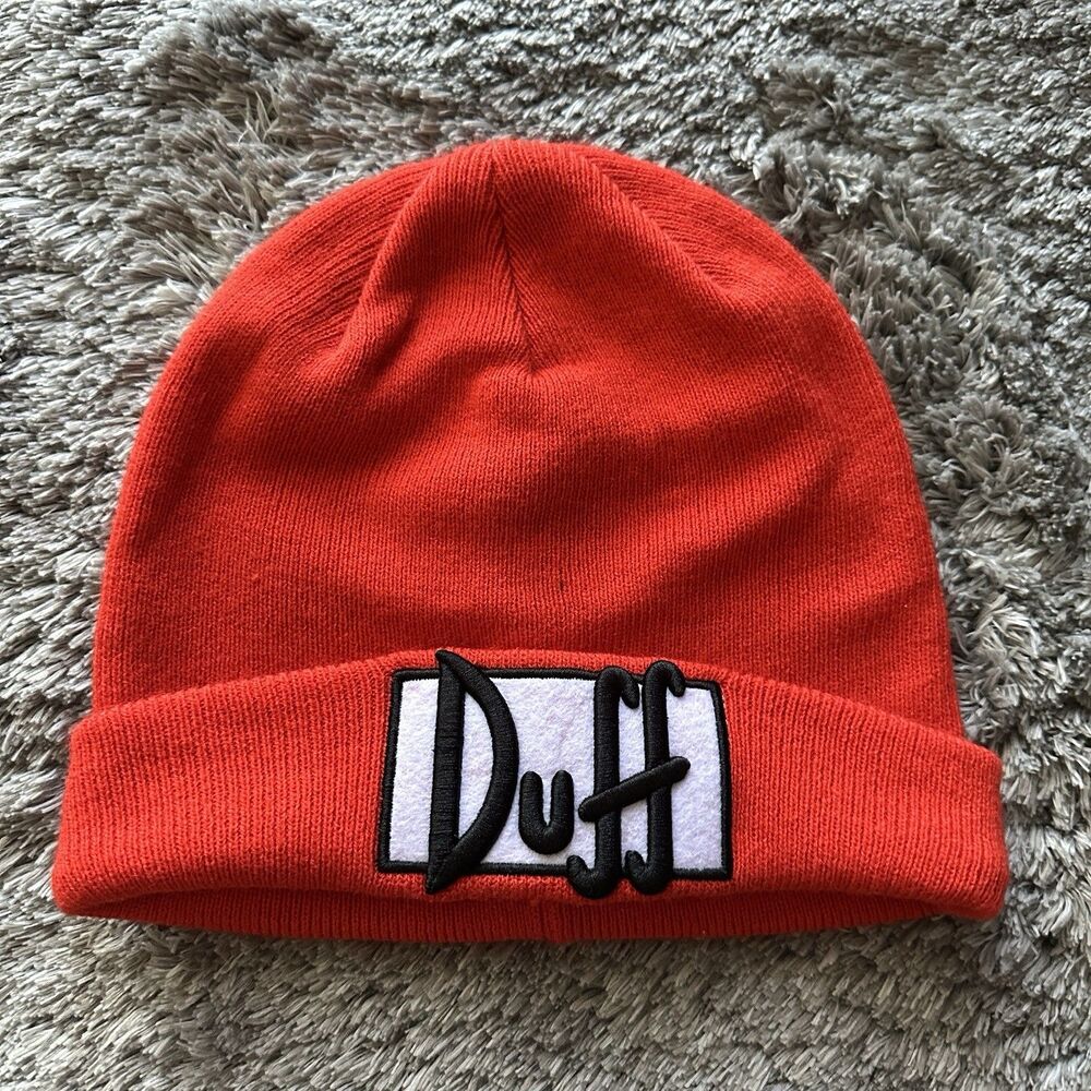 Universal Studios Exclusive The Simpsons Duff Orange Beanie Adult Size